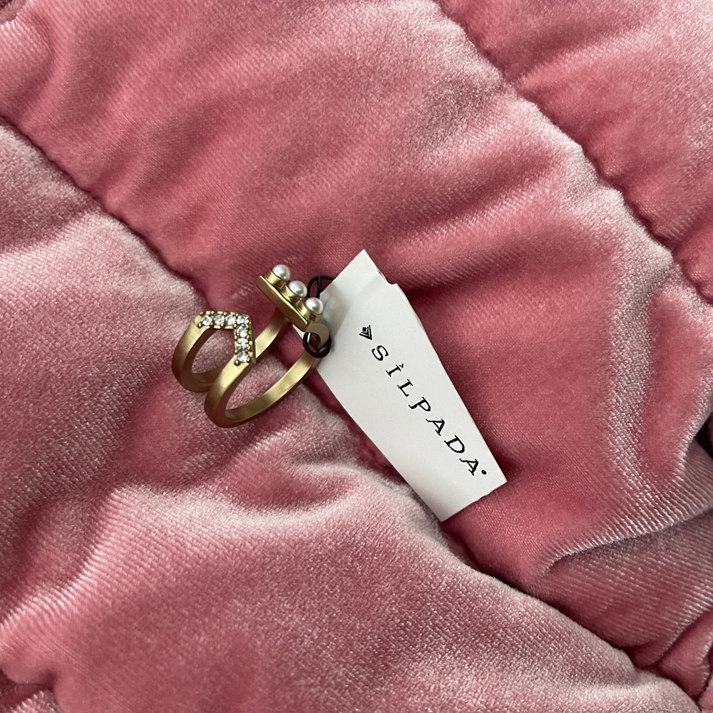 NWT Silpada Dotted Pearl Cuff Ring KRR0124, Size 6